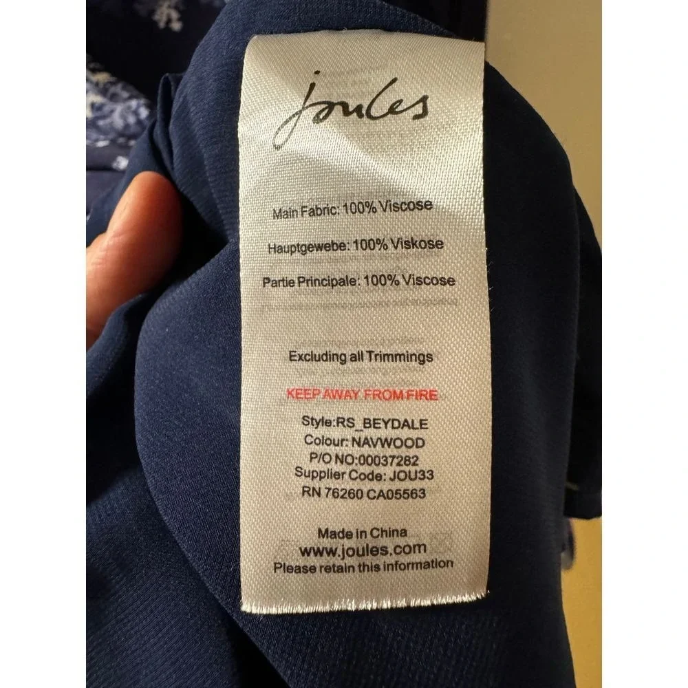 Joules Dress Size‎ 6 Deer Rabbit Print Chiffon Woodland Forest Fully Lined Shift - Picture 9 of 9